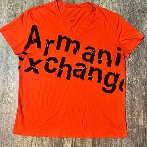 Armani Exchange Red Logo Tee XL Slim Fit 100% Pima Cotton - Flawed